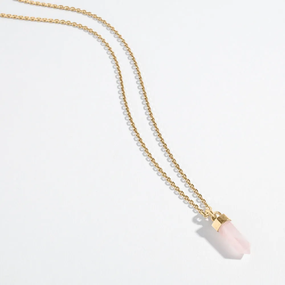 CRYSTAL POINT NECKLACE | ROSE QUARTZ
