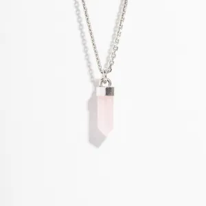 CRYSTAL POINT NECKLACE | ROSE QUARTZ
