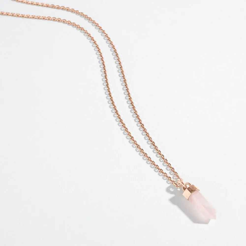 CRYSTAL POINT NECKLACE | ROSE QUARTZ