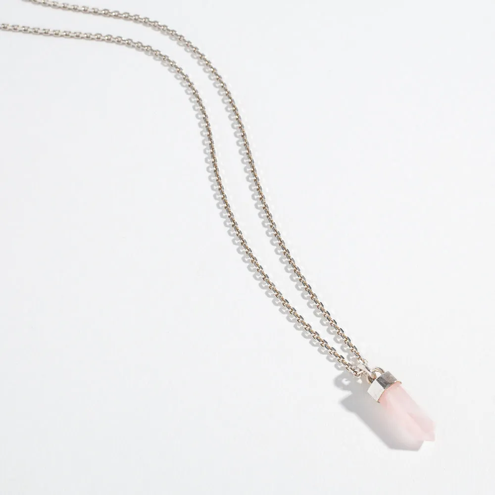 CRYSTAL POINT NECKLACE | ROSE QUARTZ
