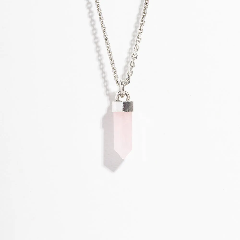 CRYSTAL POINT NECKLACE | ROSE QUARTZ
