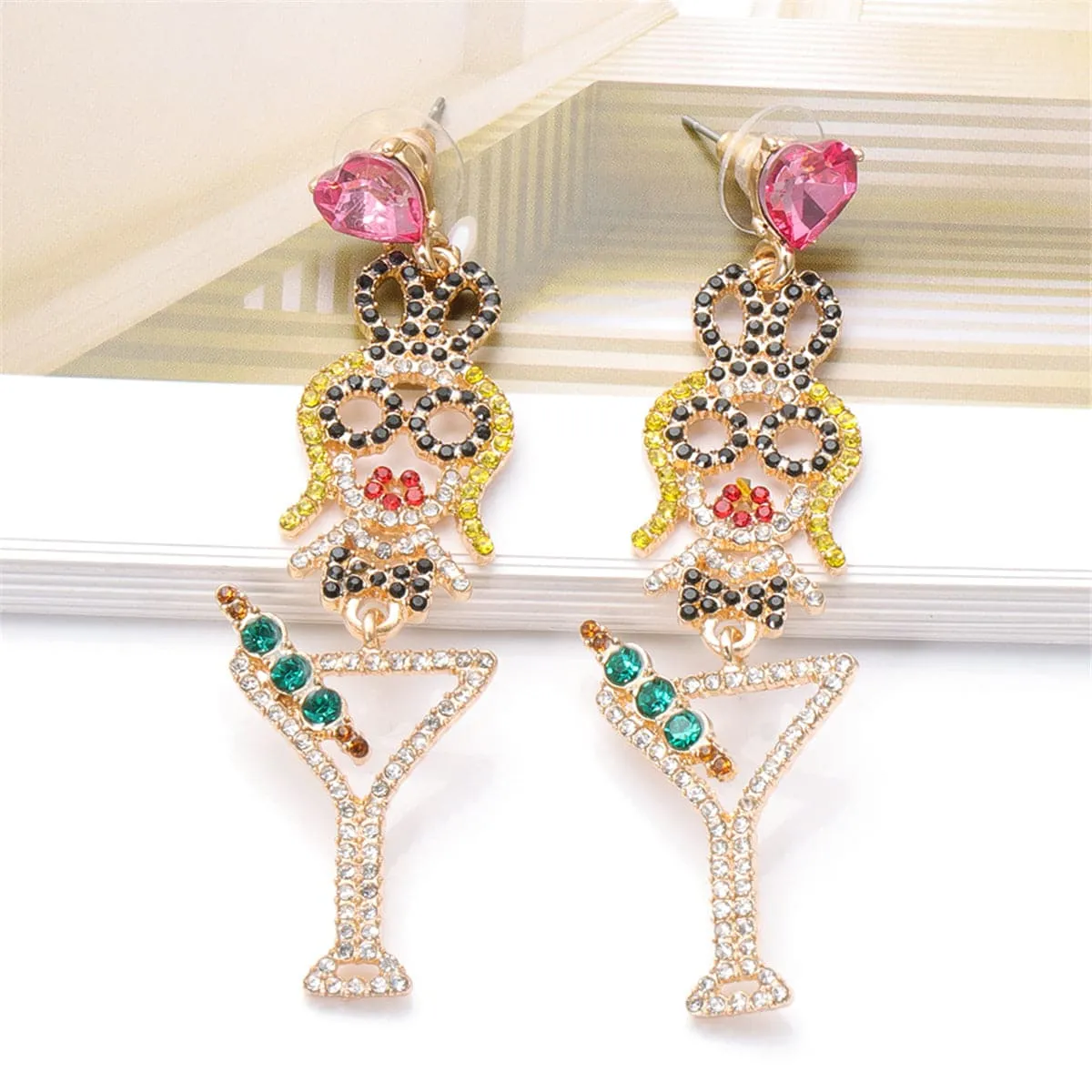 Cubic Zirconia & 18K Gold-Plated Cocktail Drop Earrings