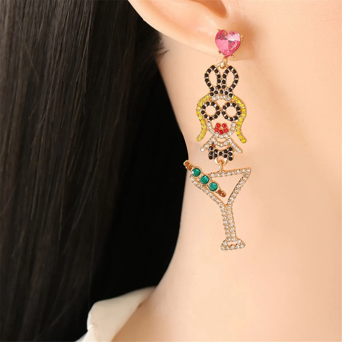 Cubic Zirconia & 18K Gold-Plated Cocktail Drop Earrings