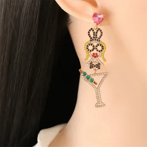 Cubic Zirconia & 18K Gold-Plated Cocktail Drop Earrings