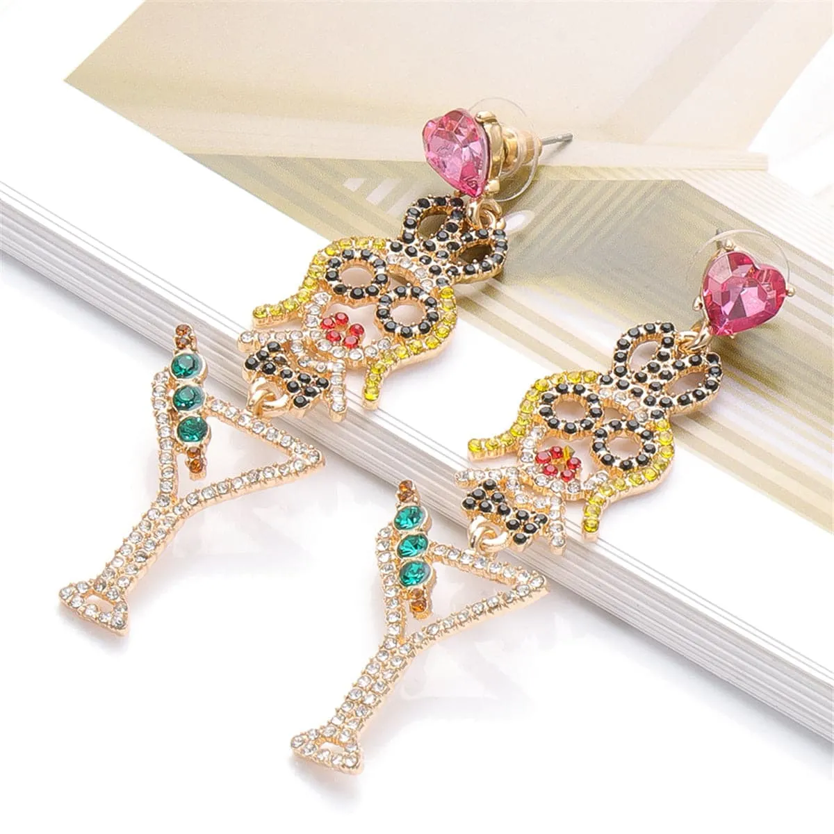 Cubic Zirconia & 18K Gold-Plated Cocktail Drop Earrings