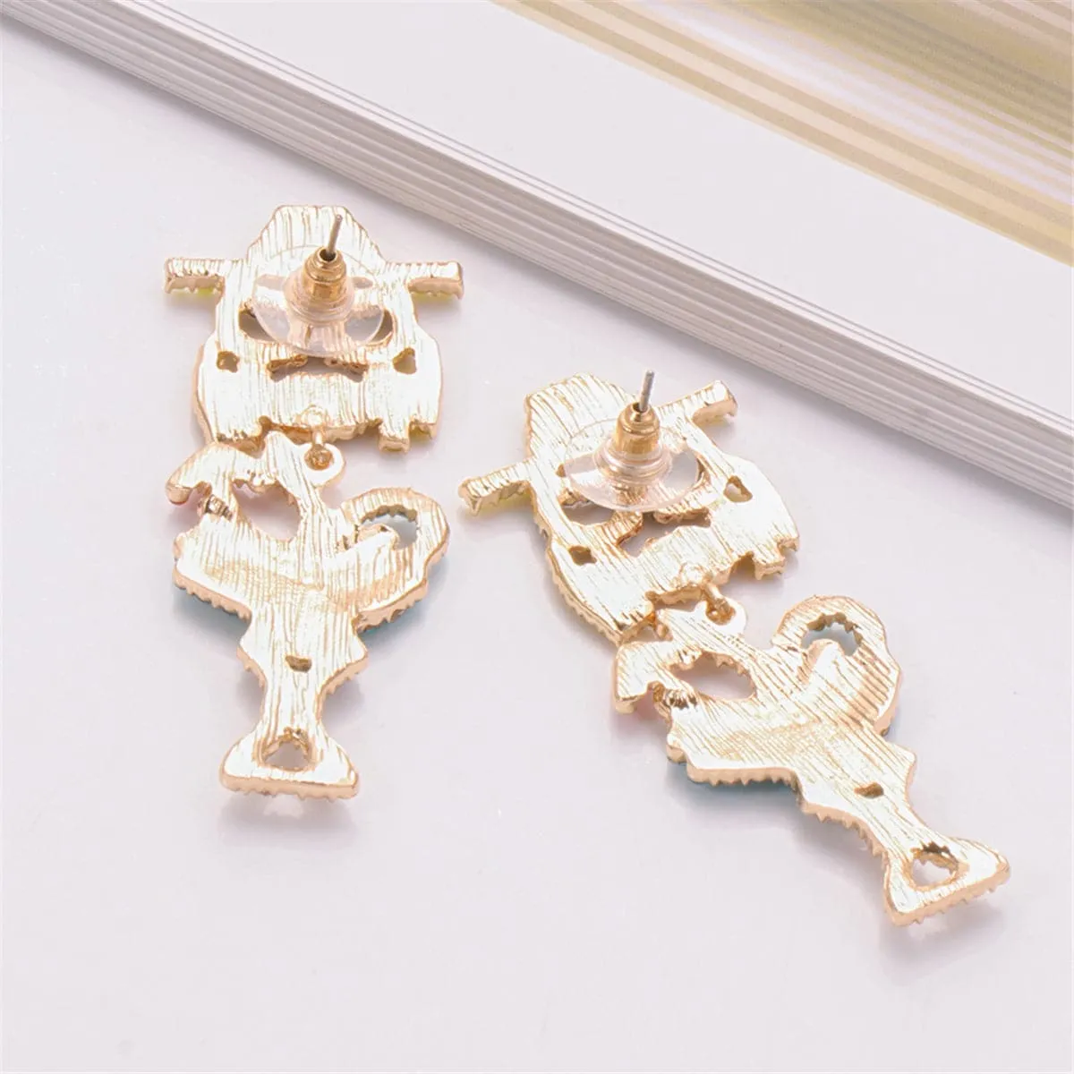 Cubic Zirconia & 18K Gold-Plated Girl Hat Drop Earrings