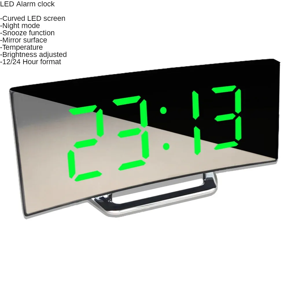 Curved Screen Digital Alarm Clock