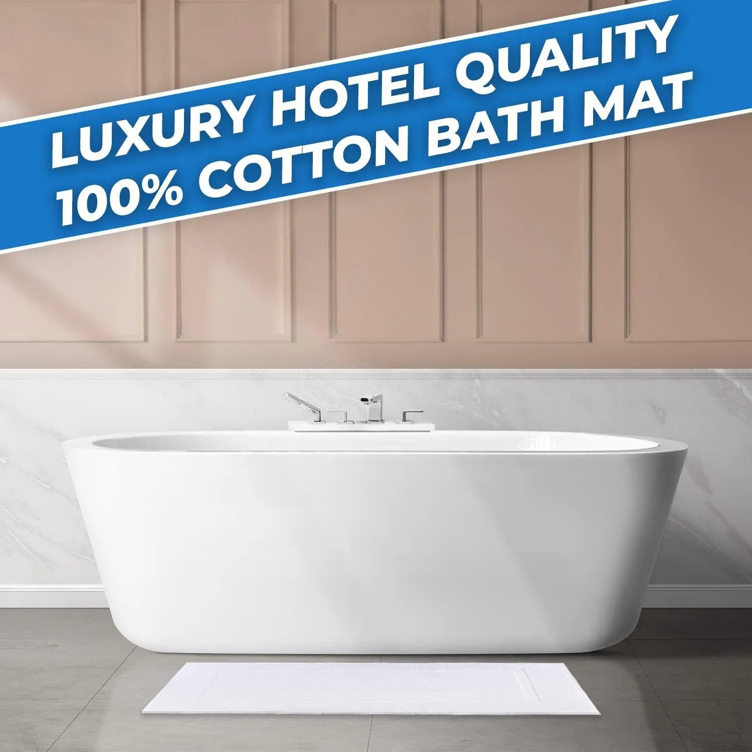 Cusco  Classic Frame Cotton Bathroom Mat – 800GSM Heavy Duty