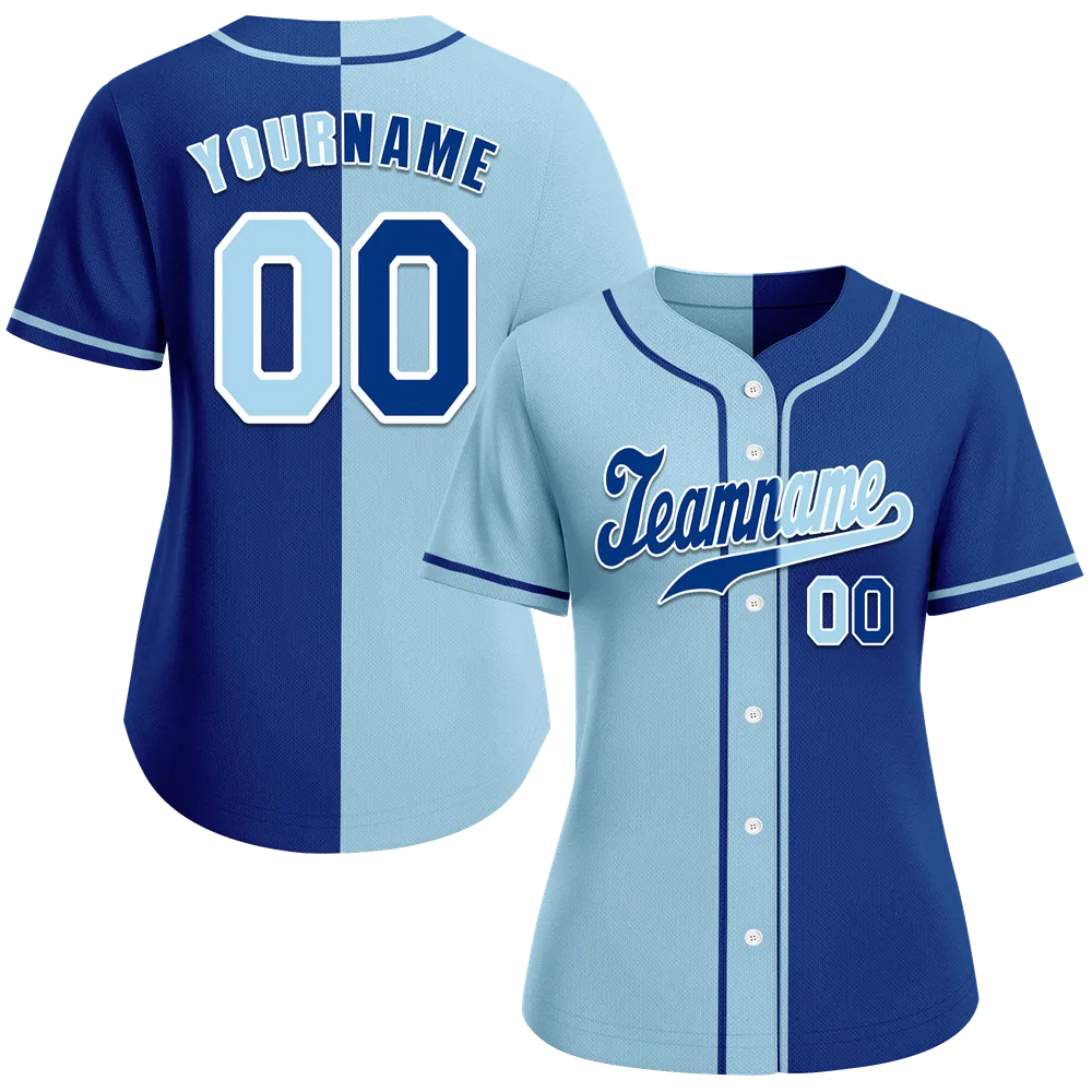 Custom Aqua Blue Gradient Fashion Blue Authentic Baseball Jersey