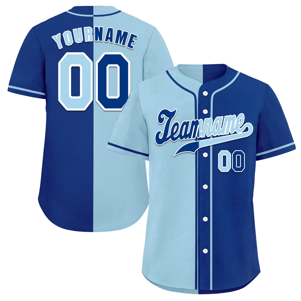 Custom Aqua Blue Gradient Fashion Blue Authentic Baseball Jersey