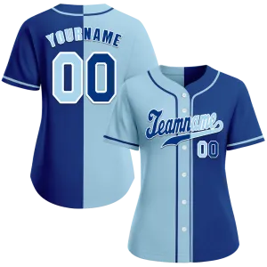 Custom Aqua Blue Gradient Fashion Blue Authentic Baseball Jersey