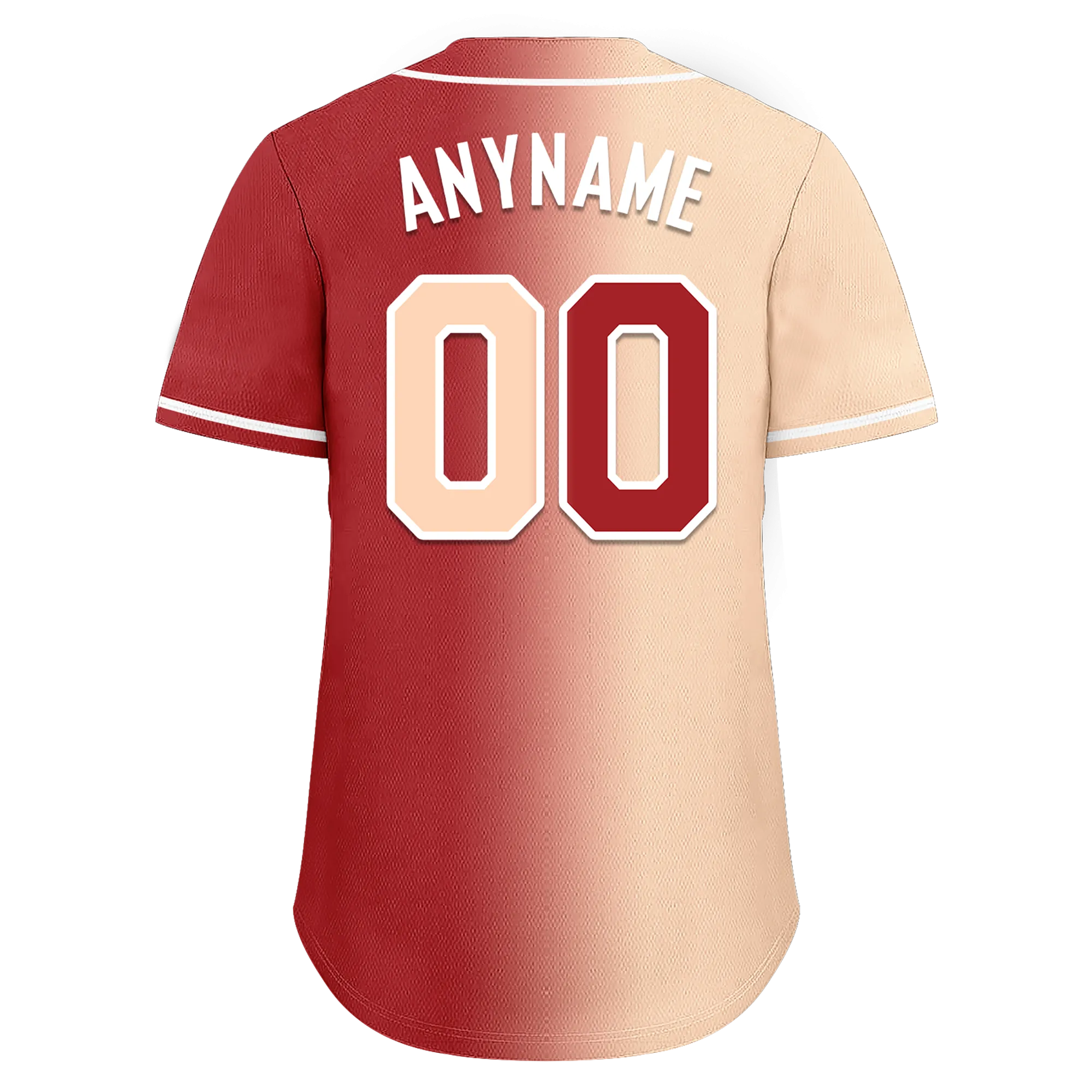 Custom Beige Red Gradient Fashion Personalized Authentic Baseball Jersey BSBJ01-D0a708f