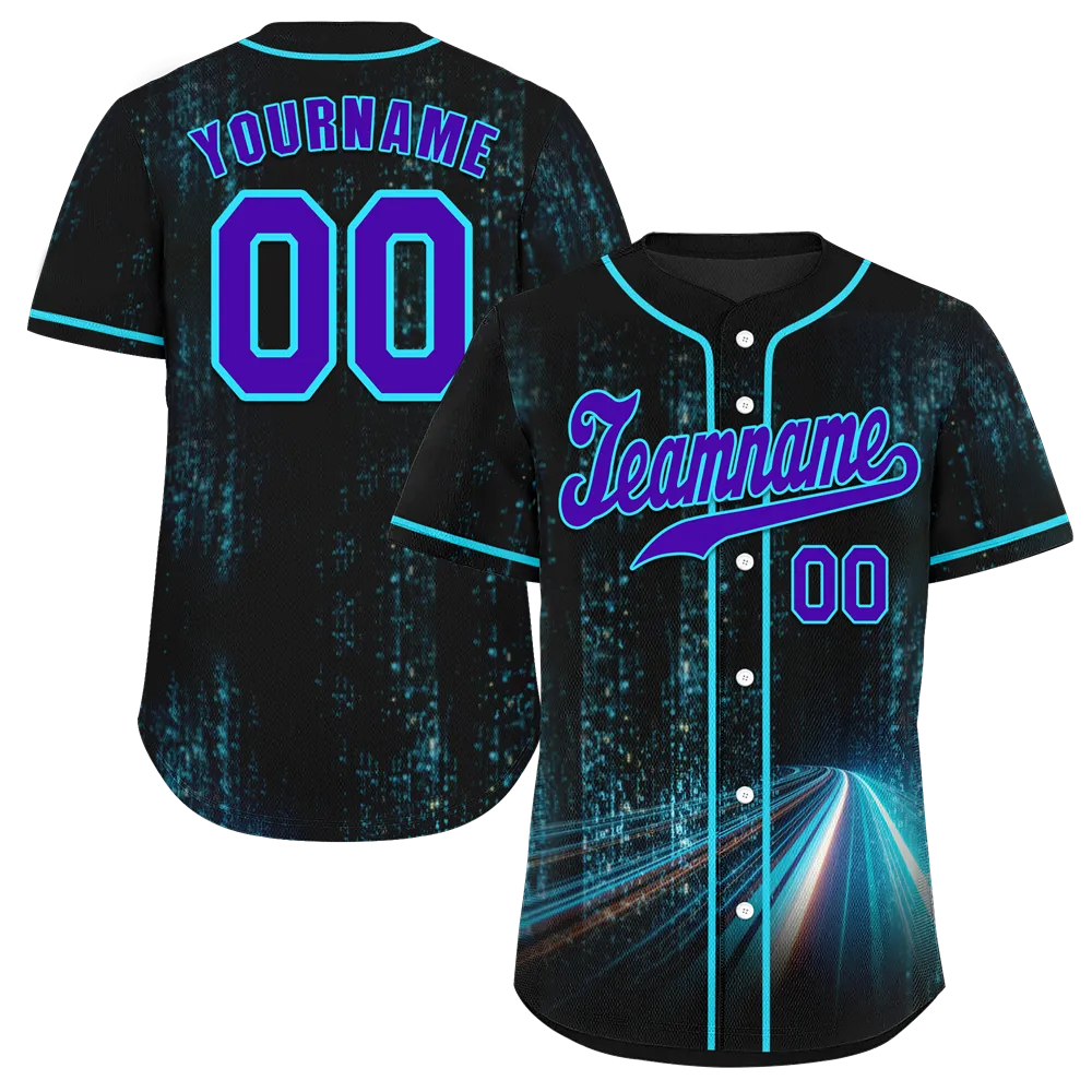 Custom Black Aqua Drift Fashion Blue Authentic Baseball Jersey BSBJ0a-bc0fb89