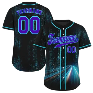 Custom Black Aqua Drift Fashion Blue Authentic Baseball Jersey BSBJ0a-bc0fb89