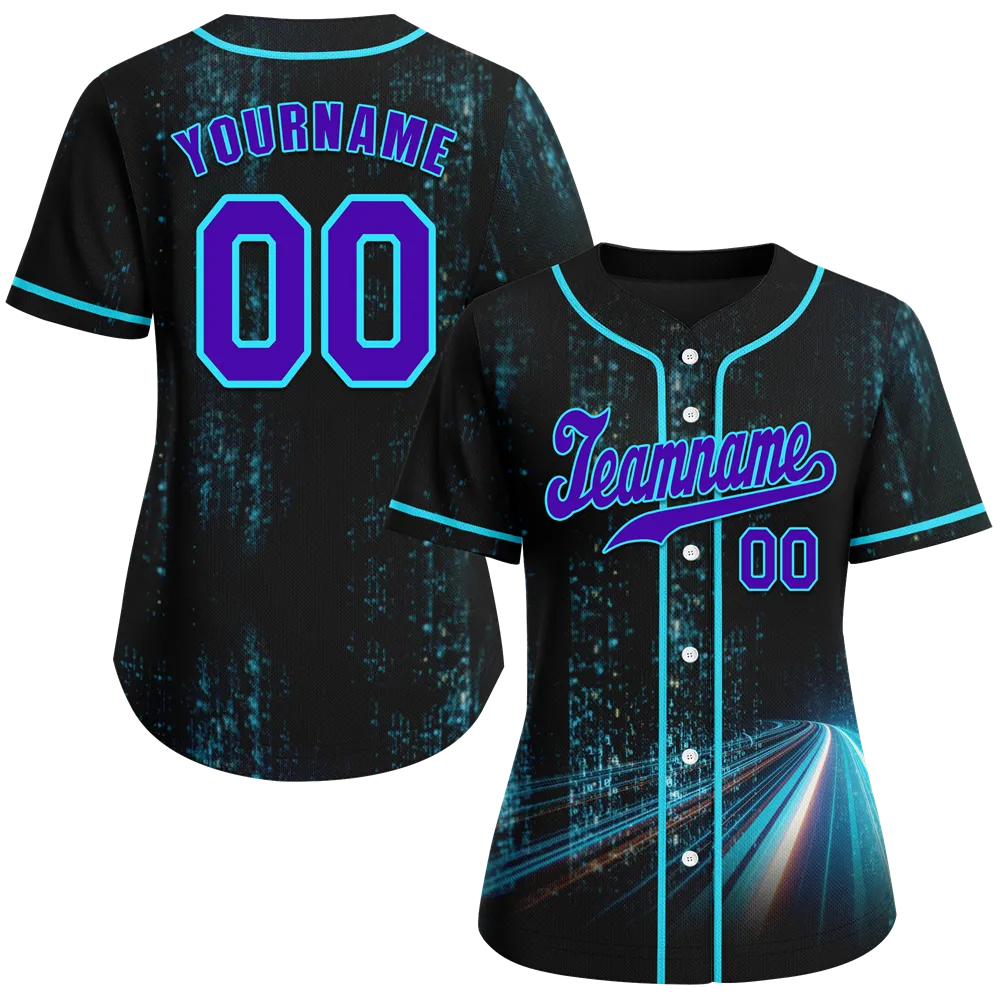 Custom Black Aqua Drift Fashion Blue Authentic Baseball Jersey BSBJ0a-bc0fb89