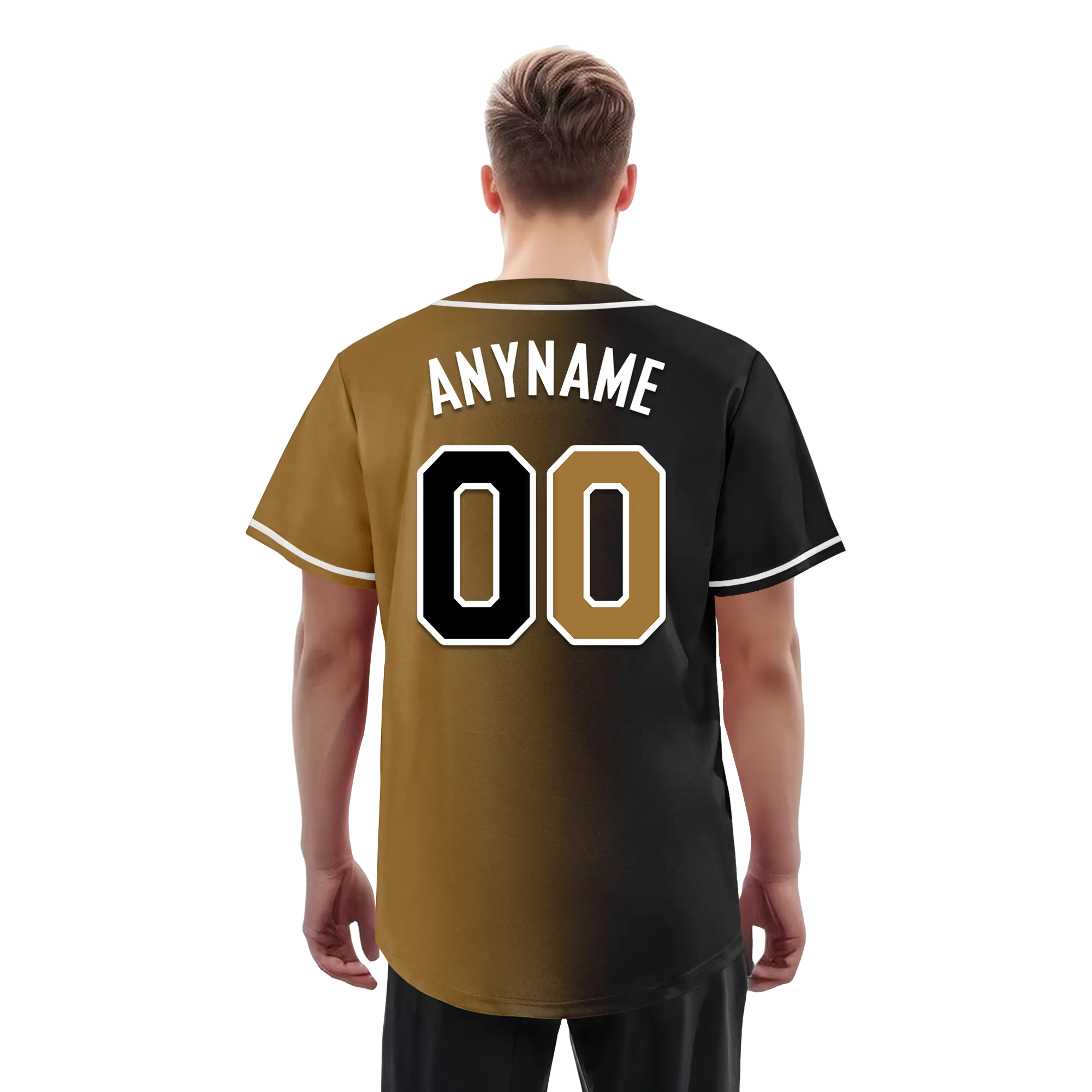 Custom Black Gold Gradient Fashion Personalized Authentic Baseball Jersey BSBJ01-D0a7a0d