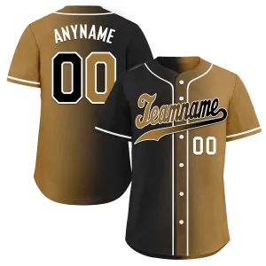 Custom Black Gold Gradient Fashion Personalized Authentic Baseball Jersey BSBJ01-D0a7a0d