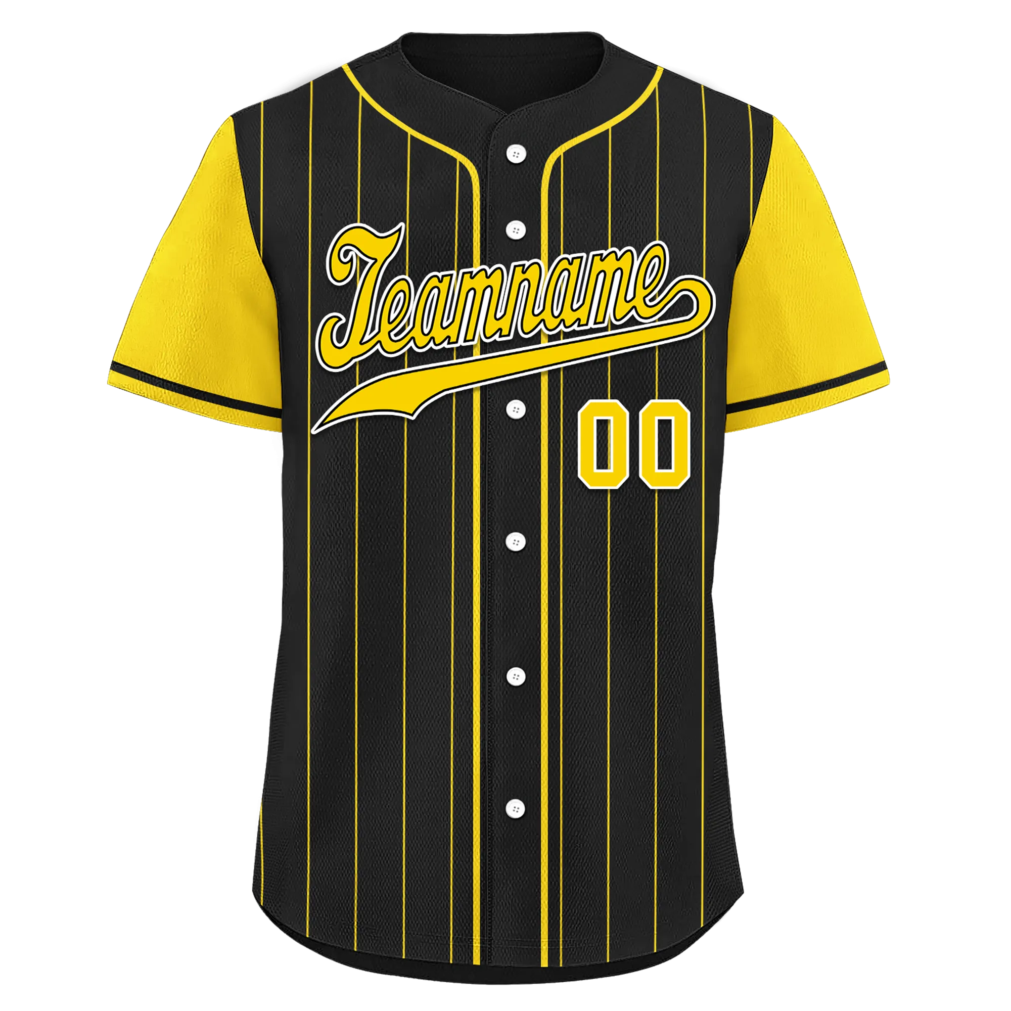 Custom Black Gold Stripe Fashion Personalized Authentic Baseball Jersey BSBJ01-D017217
