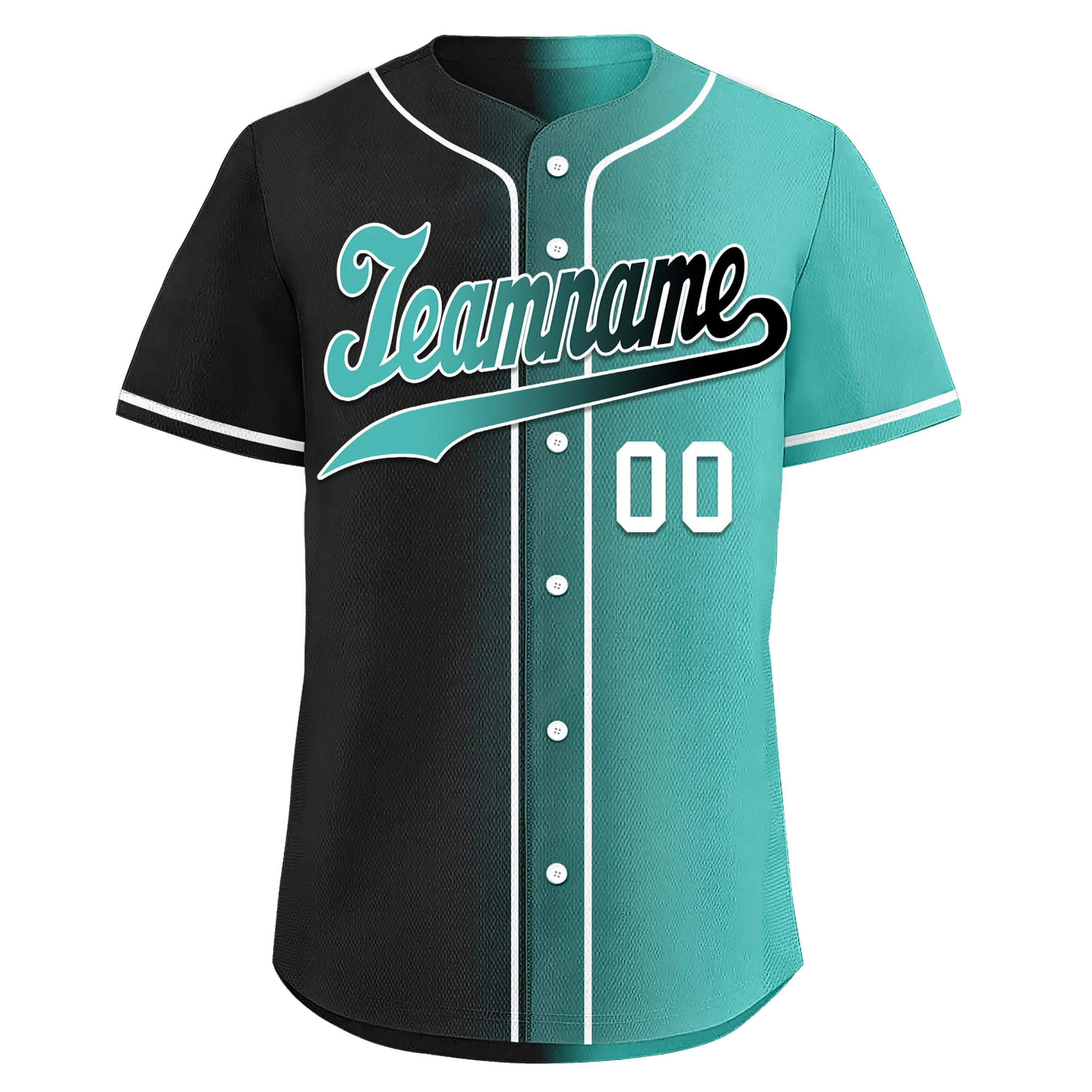 Custom Black Green Gradient Fashion Personalized Authentic Baseball Jersey BSBJ01-D0a7a0c