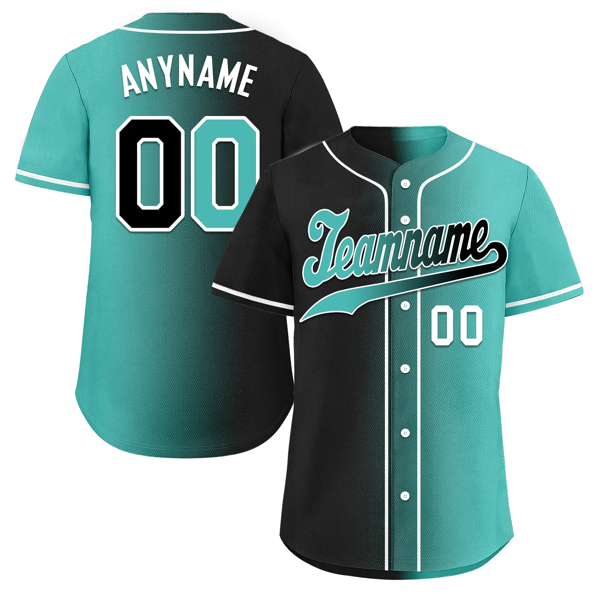 Custom Black Green Gradient Fashion Personalized Authentic Baseball Jersey BSBJ01-D0a7a0c