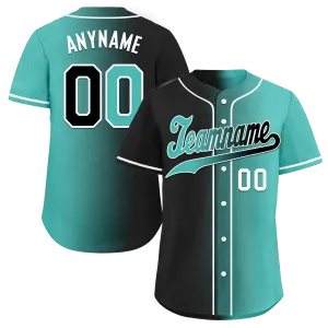 Custom Black Green Gradient Fashion Personalized Authentic Baseball Jersey BSBJ01-D0a7a0c