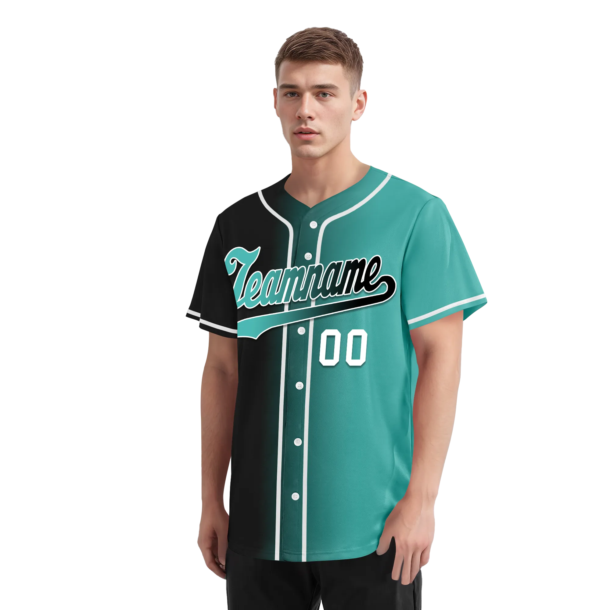 Custom Black Green Gradient Fashion Personalized Authentic Baseball Jersey BSBJ01-D0a7a0c