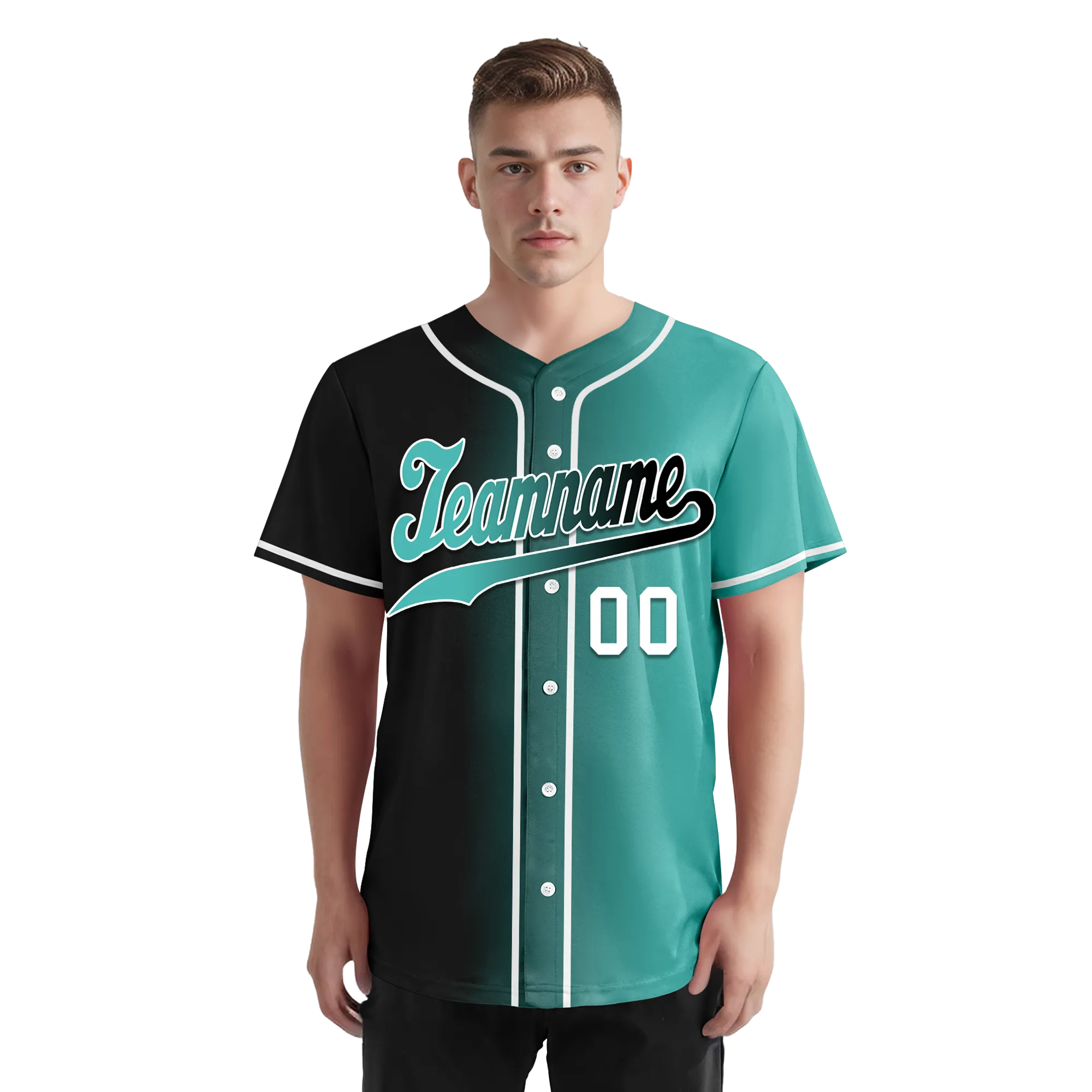 Custom Black Green Gradient Fashion Personalized Authentic Baseball Jersey BSBJ01-D0a7a0c
