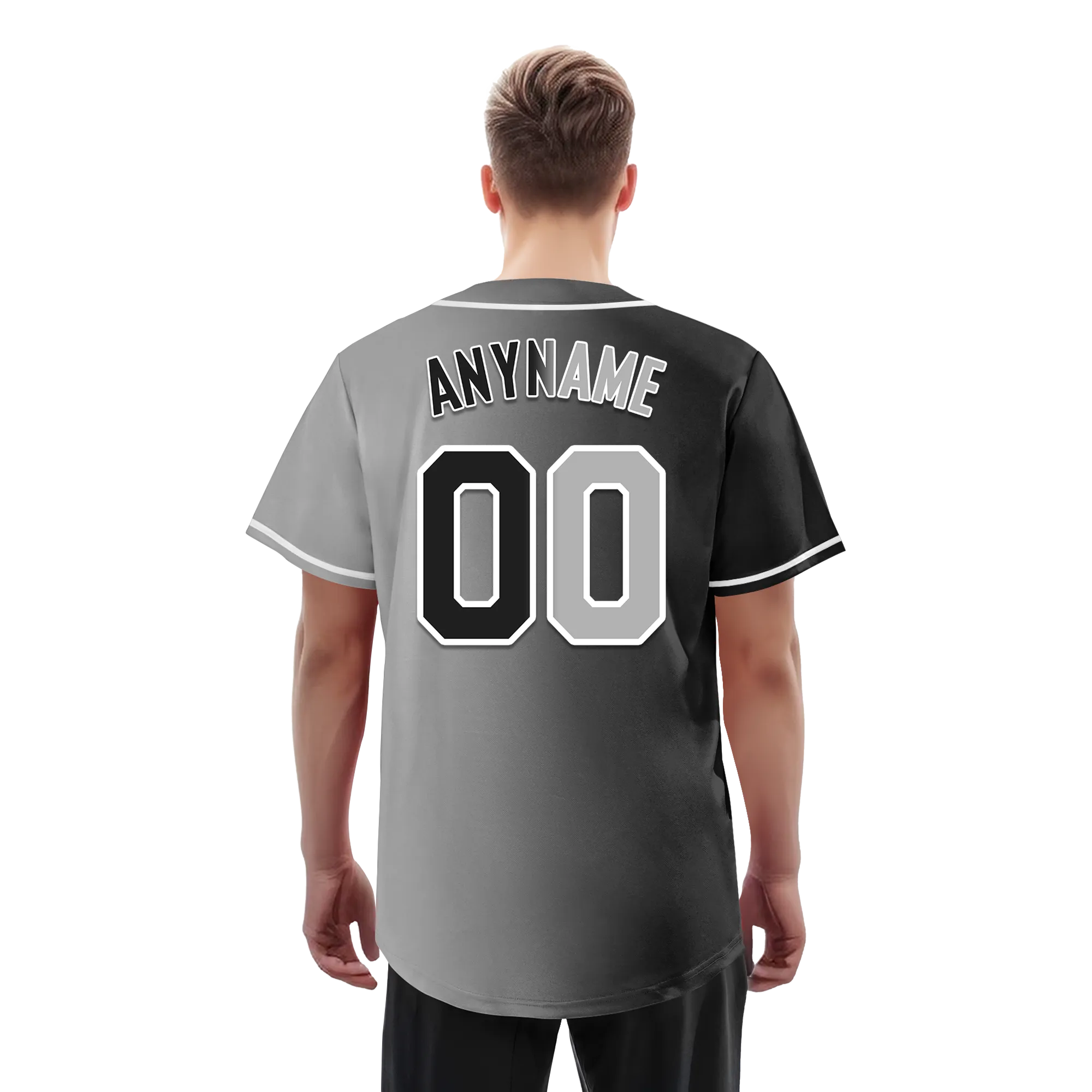 Custom Black Grey Gradient Fashion Personalized Authentic Baseball Jersey BSBJ01-D0a7a07