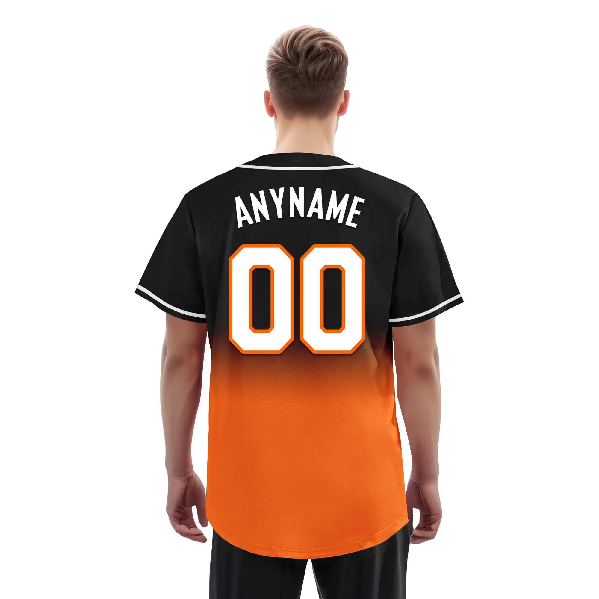 Custom Black Orange Fade Fashion Personalized Authentic Baseball Jersey BSBJ01-D0a70ce