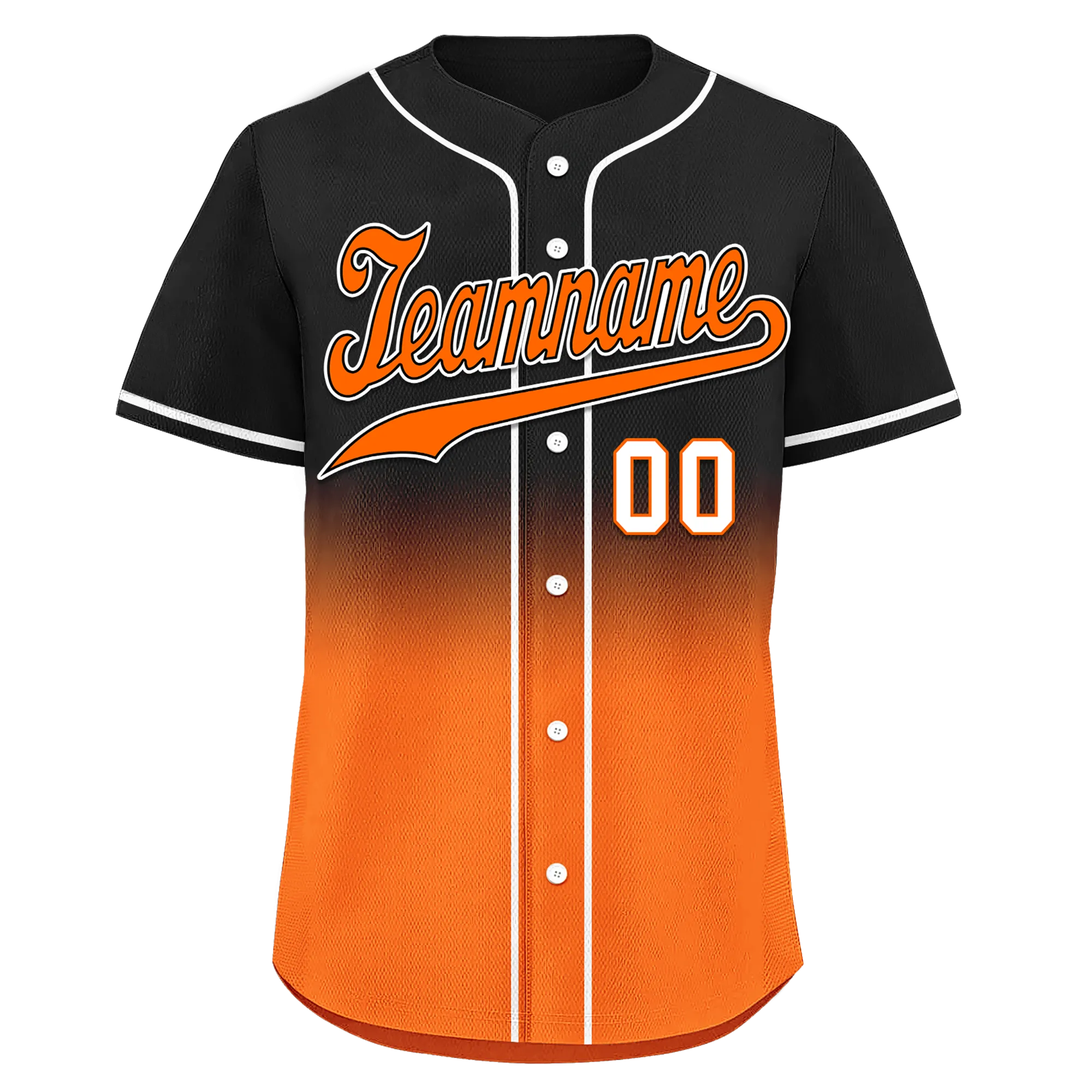 Custom Black Orange Fade Fashion Personalized Authentic Baseball Jersey BSBJ01-D0a70ce