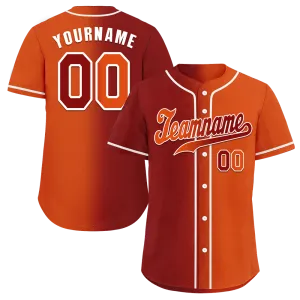 Custom Black Orange Gradient Fashion Orange Authentic Baseball Jersey