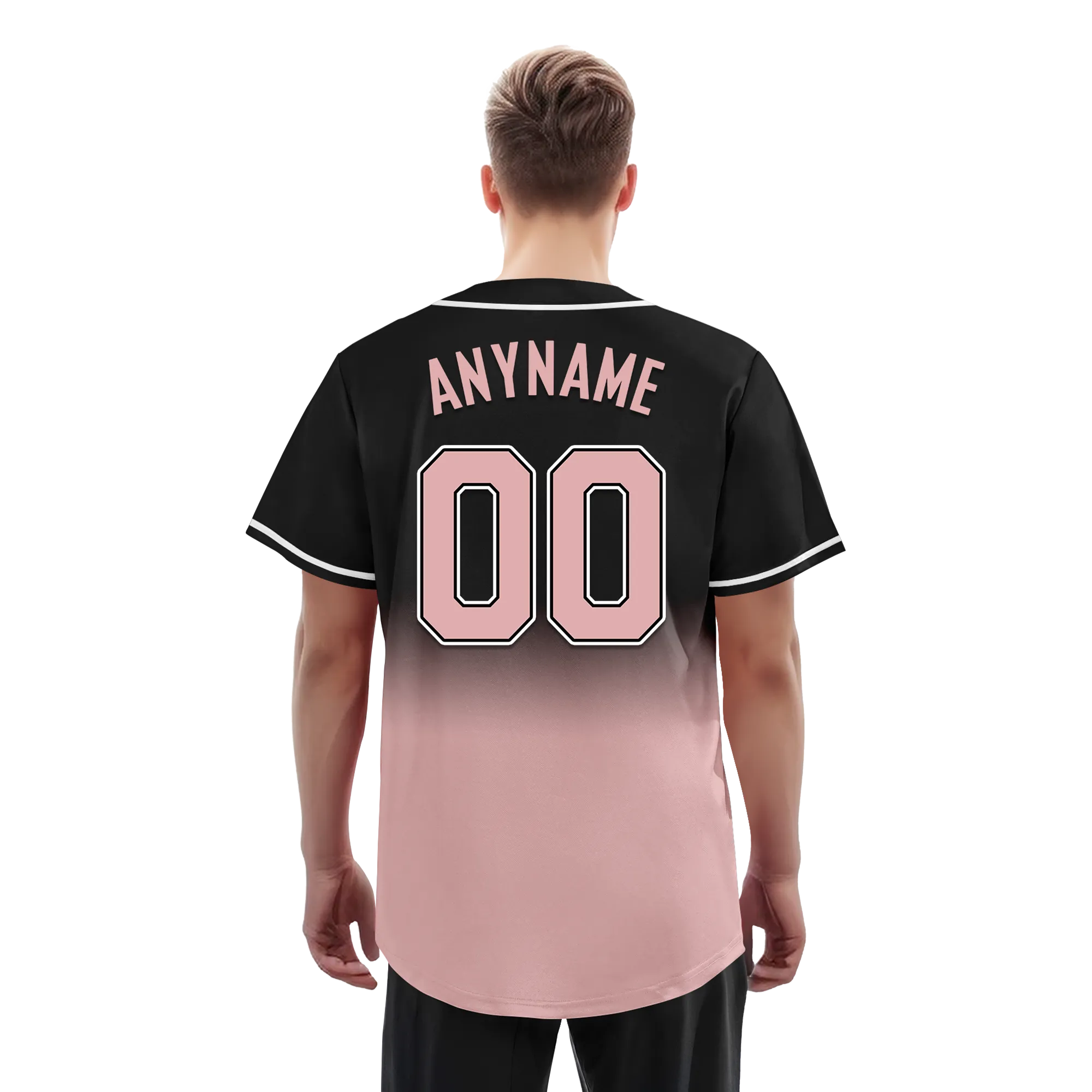 Custom Black Pink Fade Fashion Personalized Authentic Baseball Jersey BSBJ01-D0a70d9