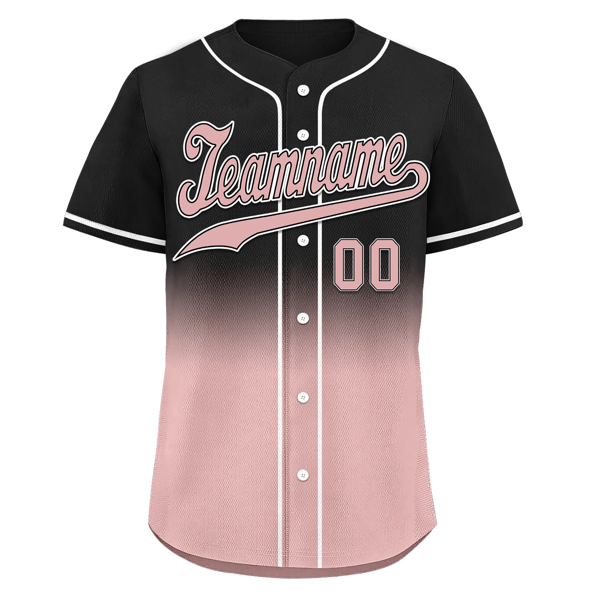 Custom Black Pink Fade Fashion Personalized Authentic Baseball Jersey BSBJ01-D0a70d9