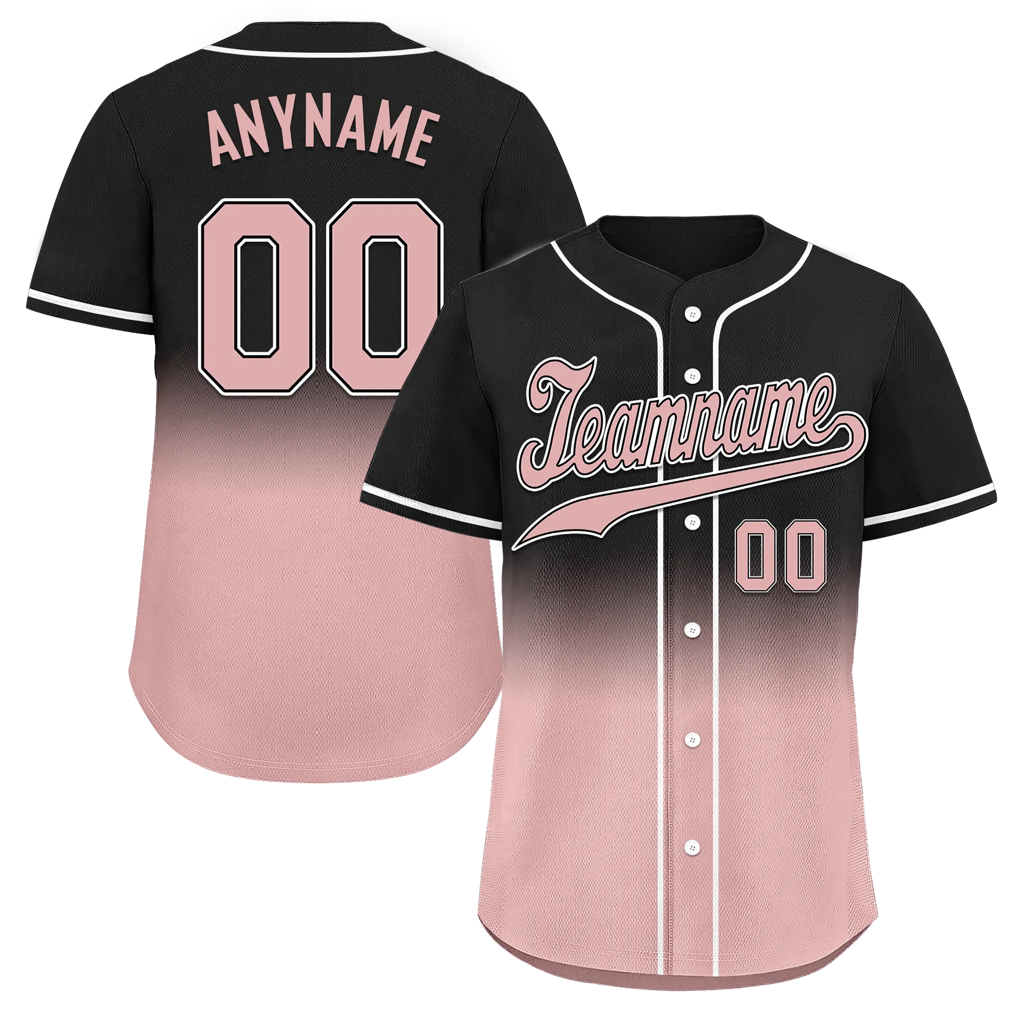 Custom Black Pink Fade Fashion Personalized Authentic Baseball Jersey BSBJ01-D0a70d9