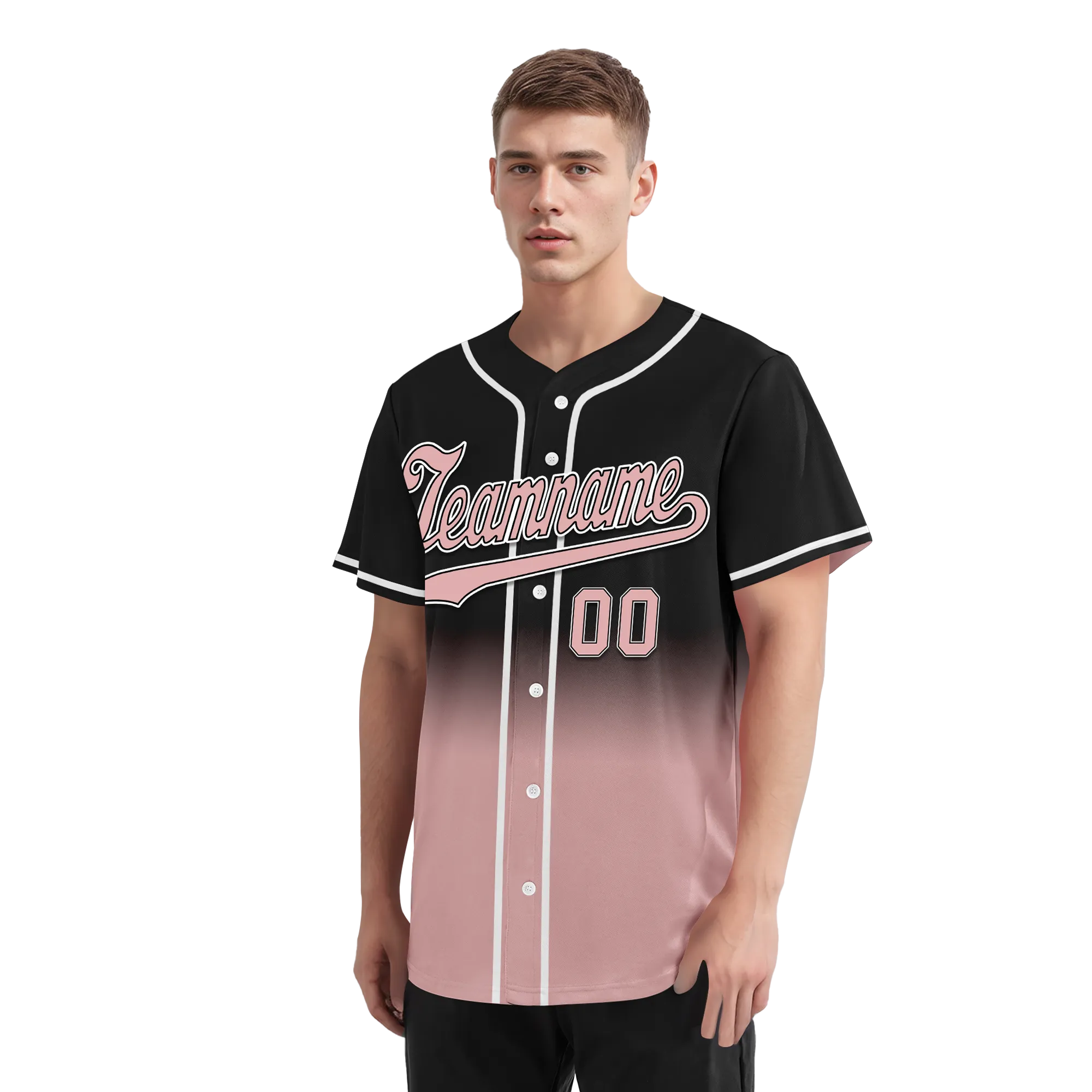 Custom Black Pink Fade Fashion Personalized Authentic Baseball Jersey BSBJ01-D0a70d9