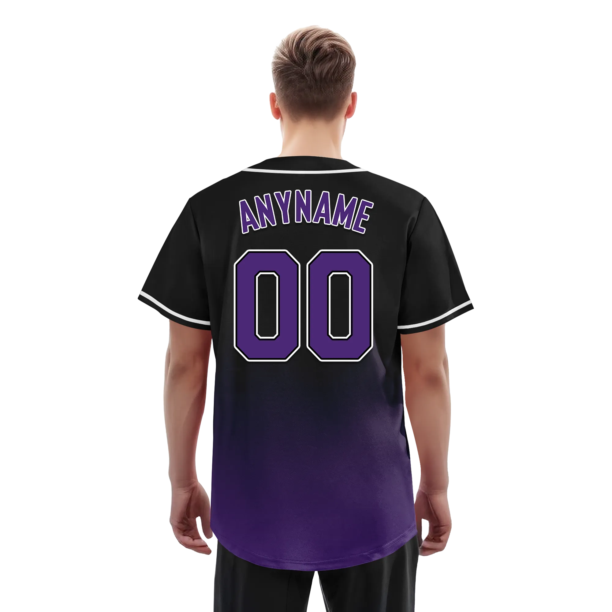 Custom Black Purple Fade Fashion Personalized Authentic Baseball Jersey BSBJ01-D0a70d0