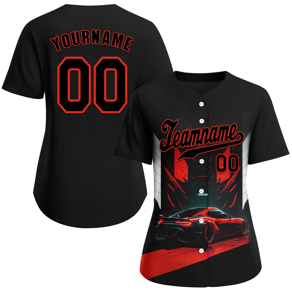 Custom Black Red Drift Fashion Black Authentic Baseball Jersey BSBJ0a-bc0fb8d