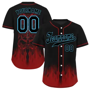 Custom Black Red Skull Fashion Black Authentic Baseball Jersey BSBJ0a-bc0fb97