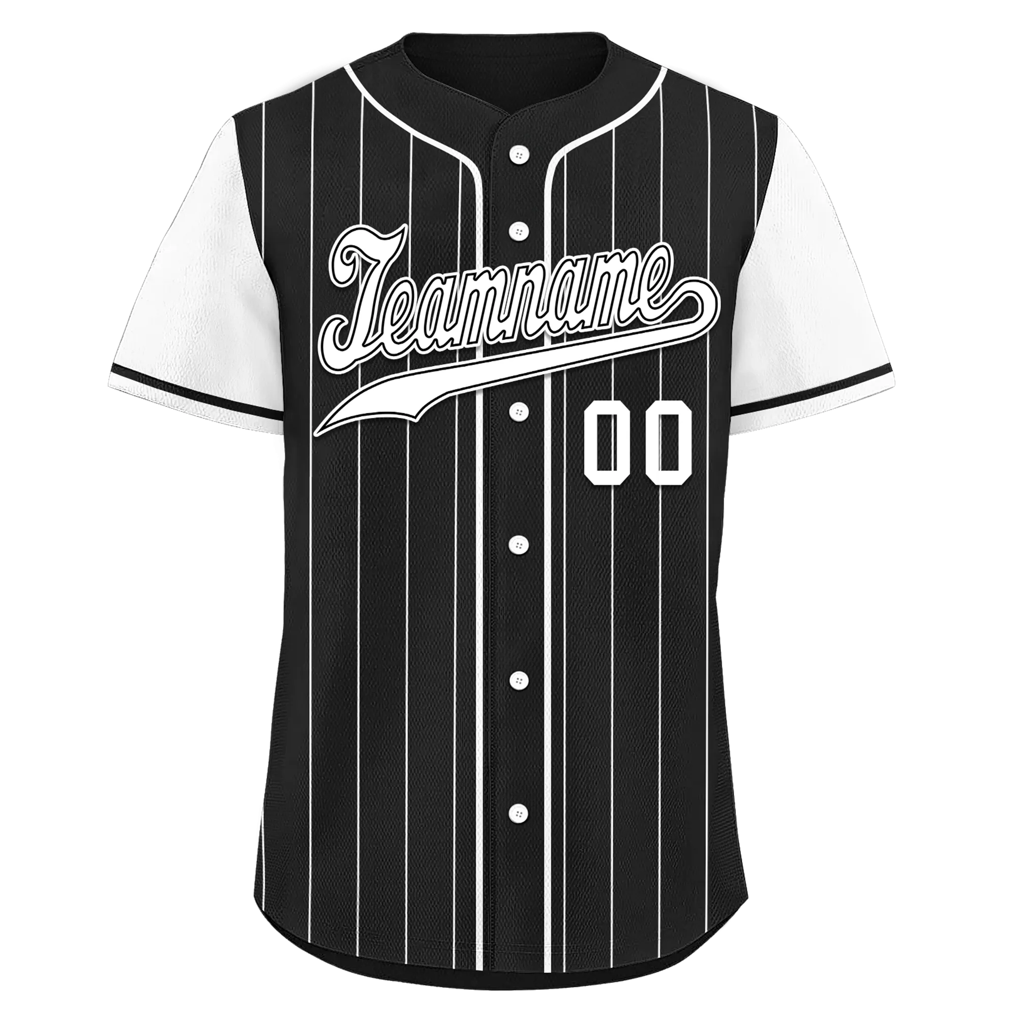 Custom Black White Stripe Fashion Personalized Authentic Baseball Jersey BSBJ01-D017239