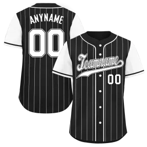 Custom Black White Stripe Fashion Personalized Authentic Baseball Jersey BSBJ01-D017239