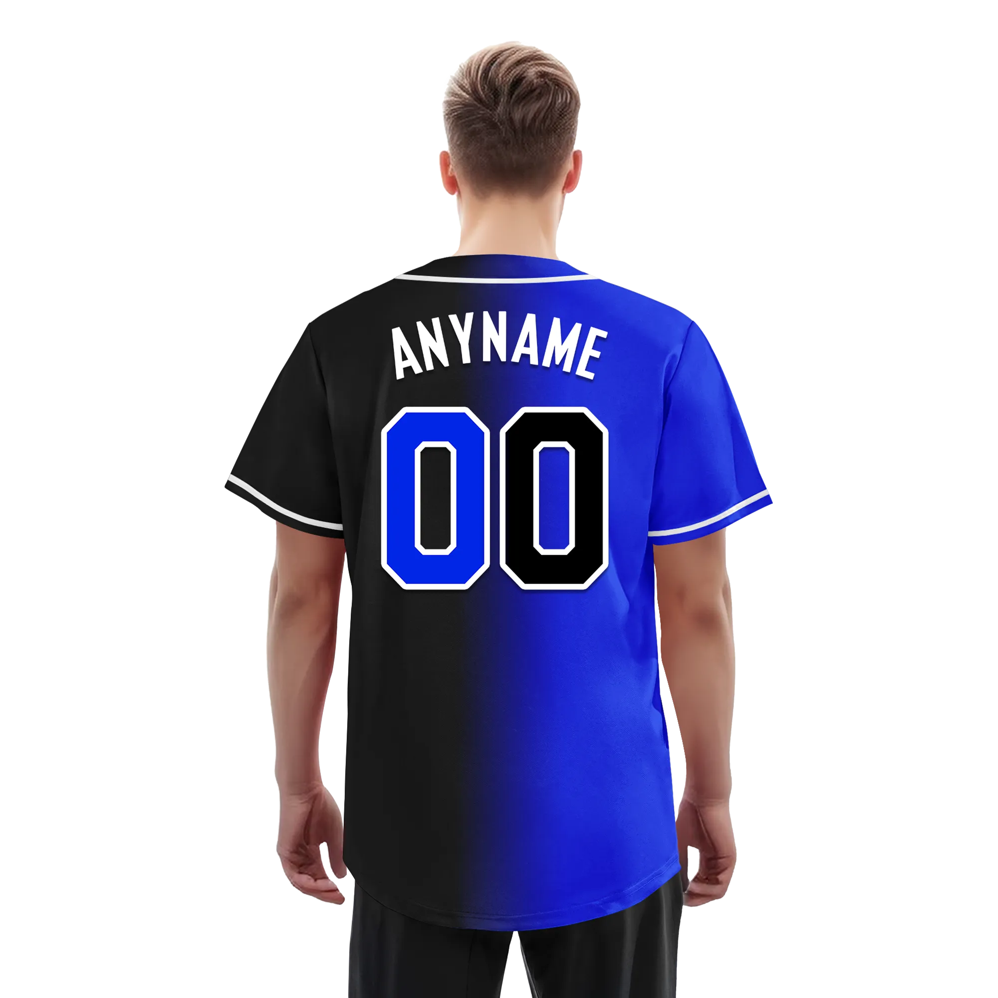 Custom Blue Black Gradient Fashion Personalized Authentic Baseball Jersey BSBJ01-D0a709e