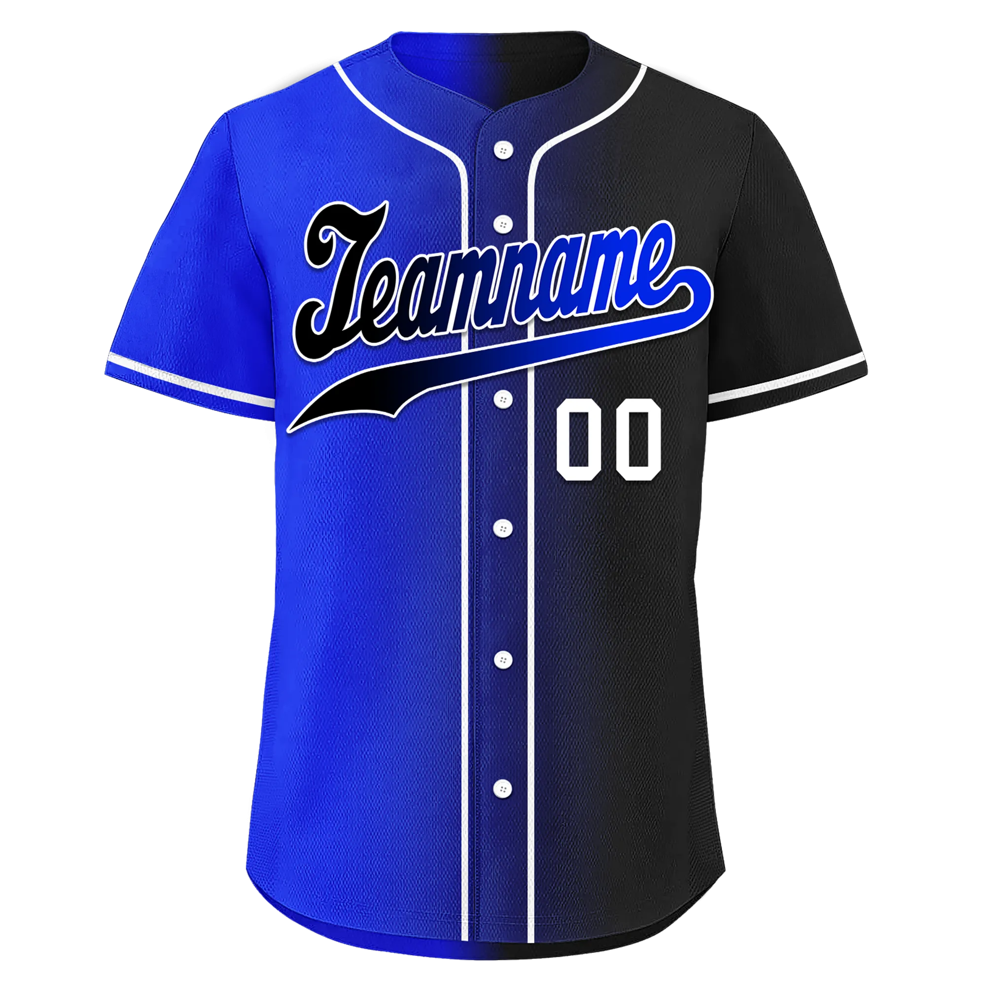 Custom Blue Black Gradient Fashion Personalized Authentic Baseball Jersey BSBJ01-D0a709e