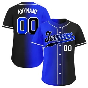 Custom Blue Black Gradient Fashion Personalized Authentic Baseball Jersey BSBJ01-D0a709e