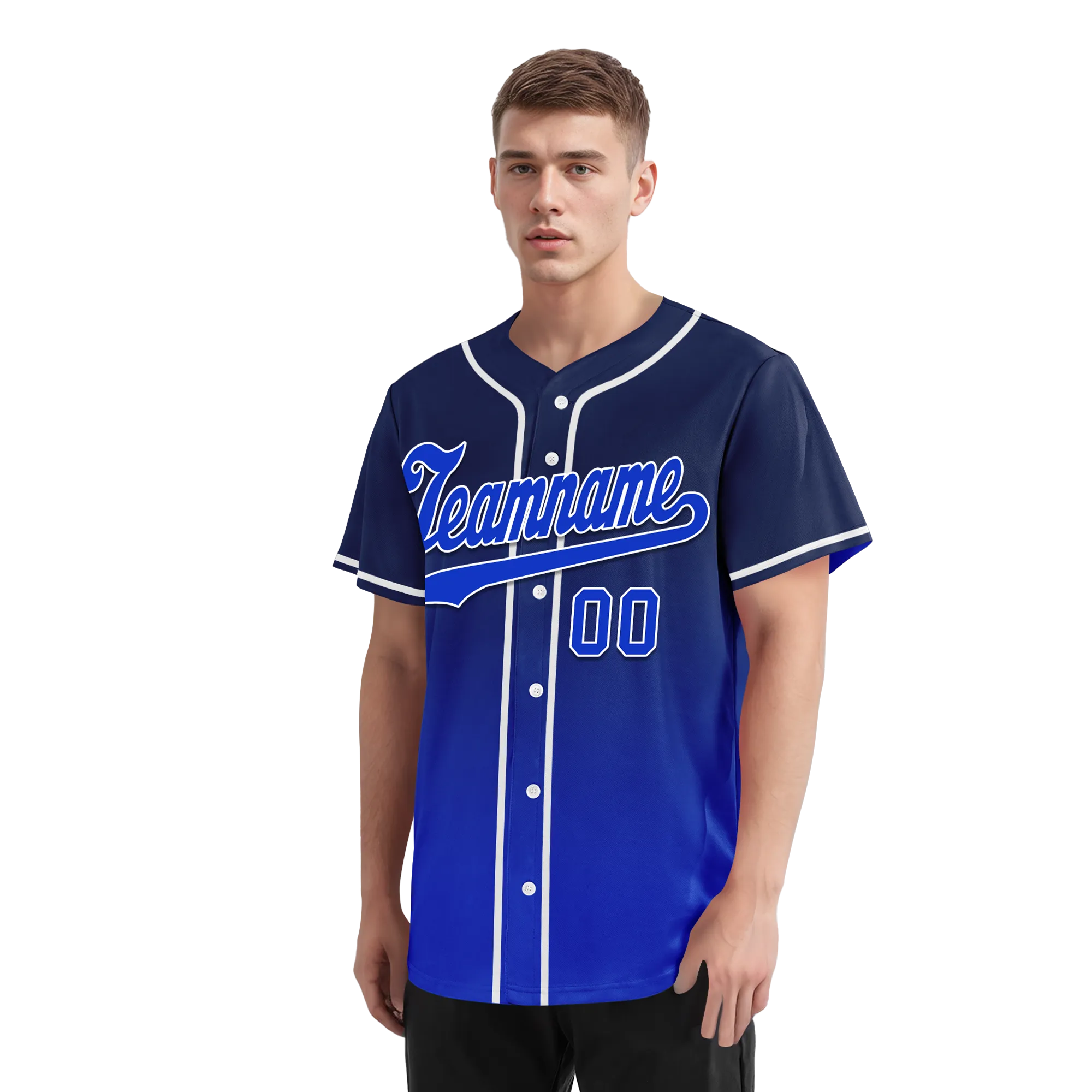 Custom Blue Fade Fashion Personalized Authentic Baseball Jersey BSBJ01-D0a70ed