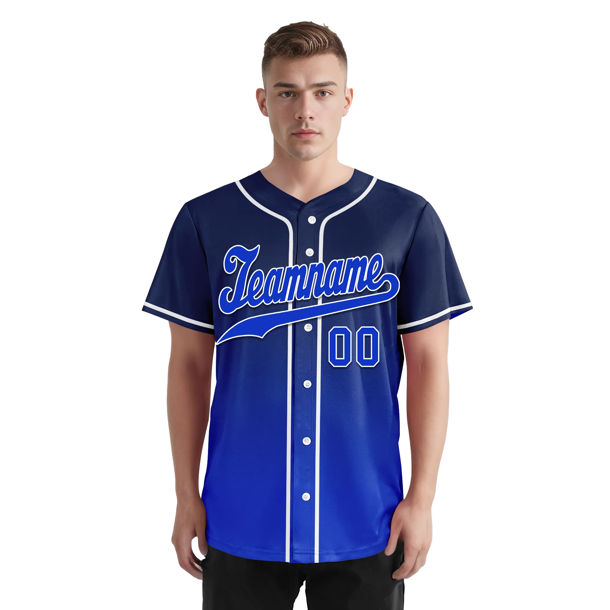 Custom Blue Fade Fashion Personalized Authentic Baseball Jersey BSBJ01-D0a70ed