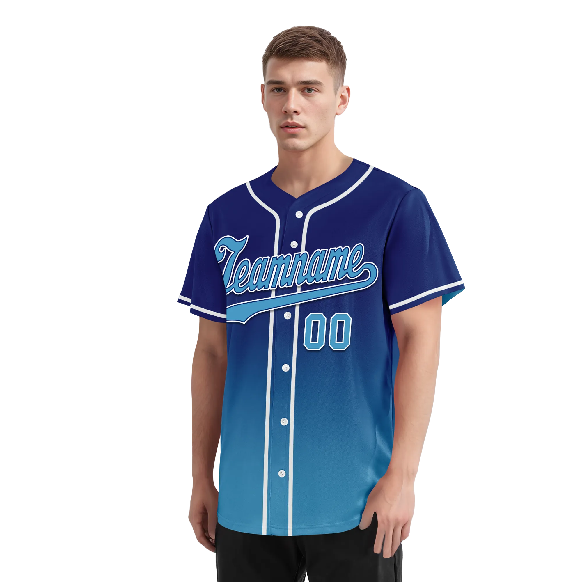 Custom Blue Fade Fashion Personalized Authentic Baseball Jersey BSBJ01-D0a70fd