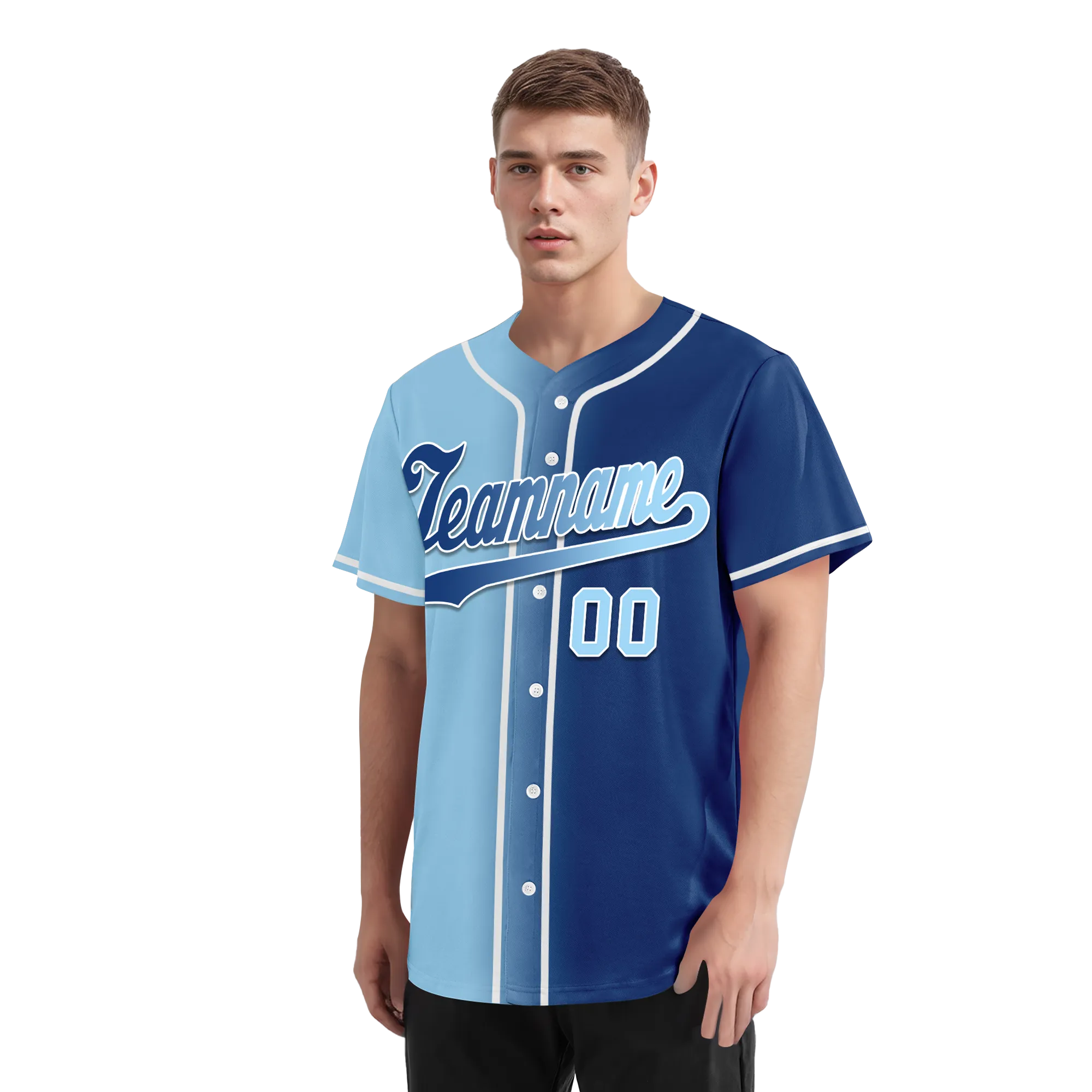 Custom Blue Gradient Fashion Personalized Authentic Baseball Jersey BSBJ01-D0a7078