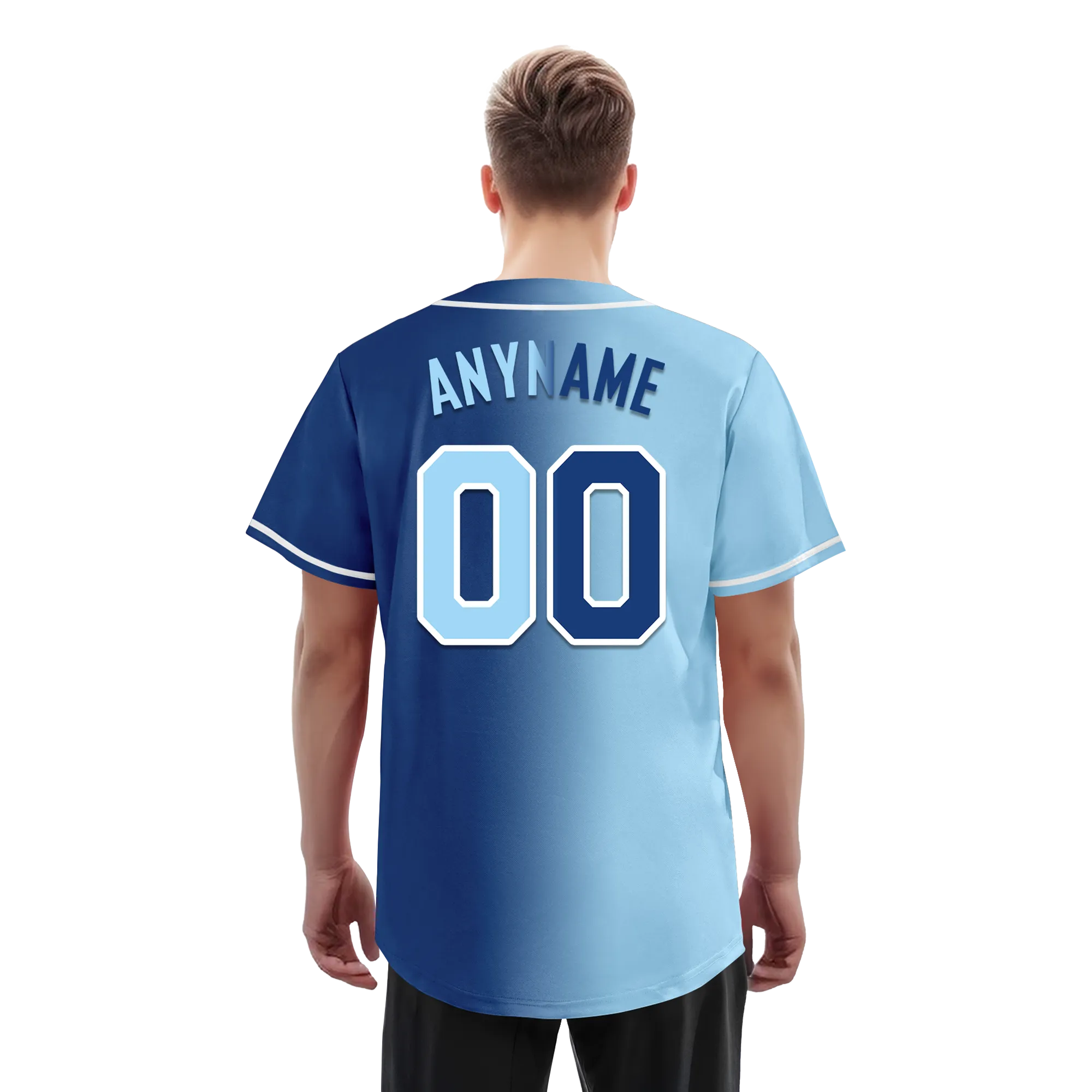 Custom Blue Gradient Fashion Personalized Authentic Baseball Jersey BSBJ01-D0a7078