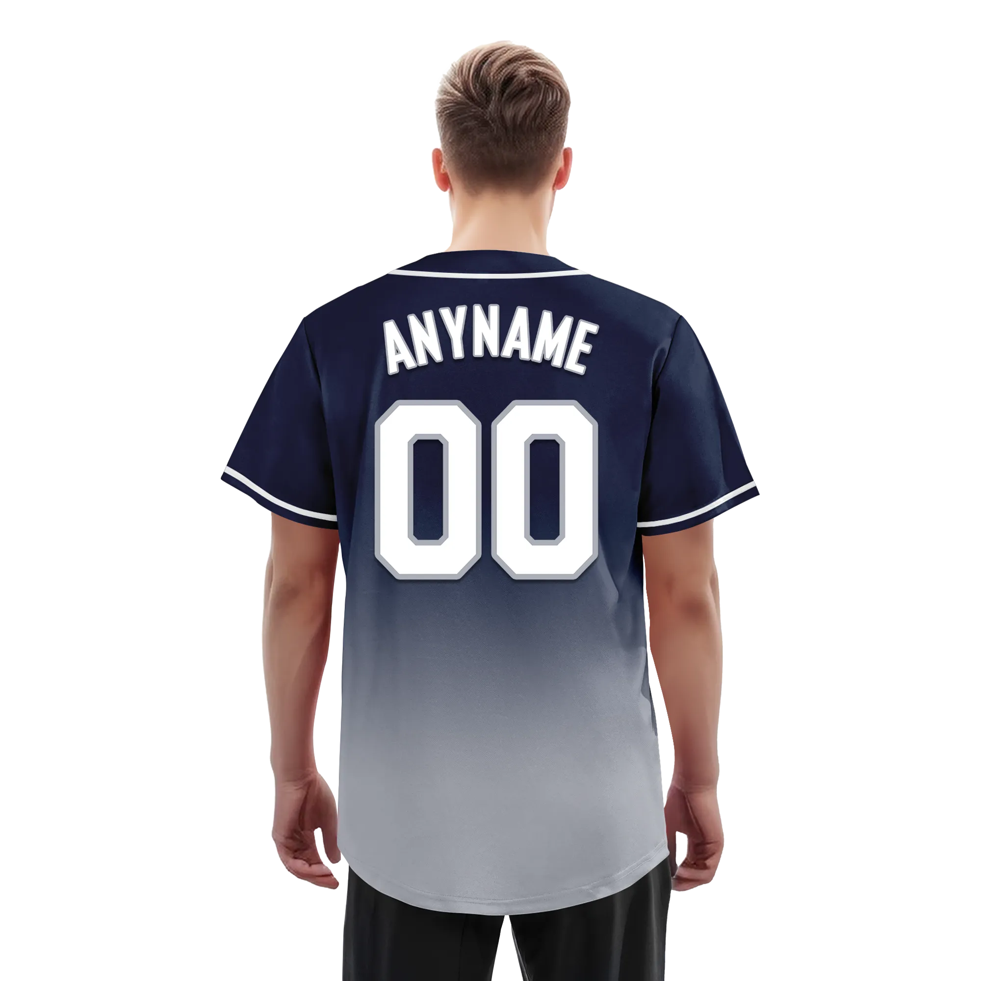 Custom Blue Grey Fade Fashion Personalized Authentic Baseball Jersey BSBJ01-D0a70b8