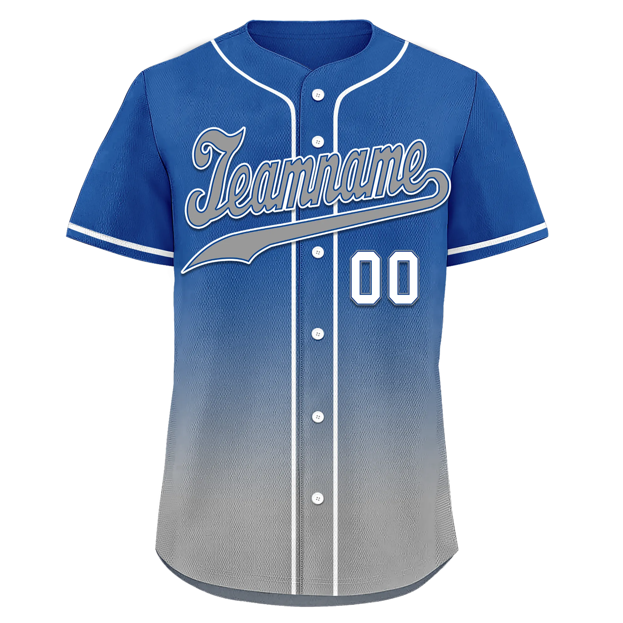 Custom Blue Grey Fade Fashion Personalized Authentic Baseball Jersey BSBJ01-D0a70bf